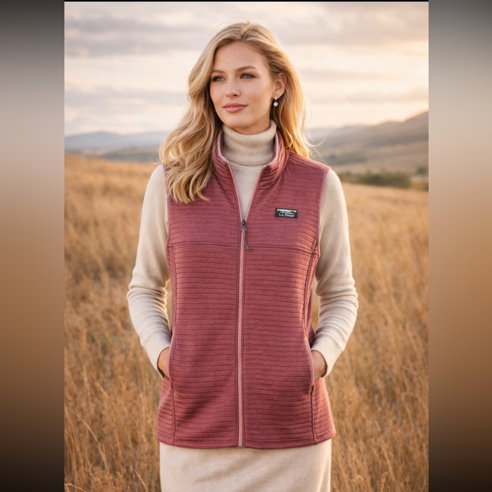 L.L. Bean Womens Size Large Full Zip Light Weight Vest Jacket